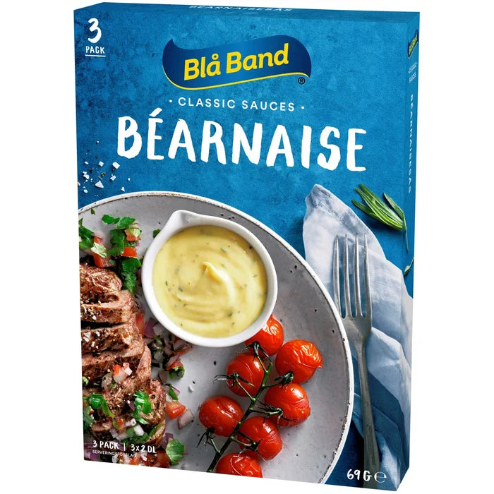 4 × Blå Band Béarnaise Sauce Mix 69g (2.43 oz) – Authentic Swedish Creamy Tarragon Sauce (Makes 2.4L / 81 fl oz Total)
