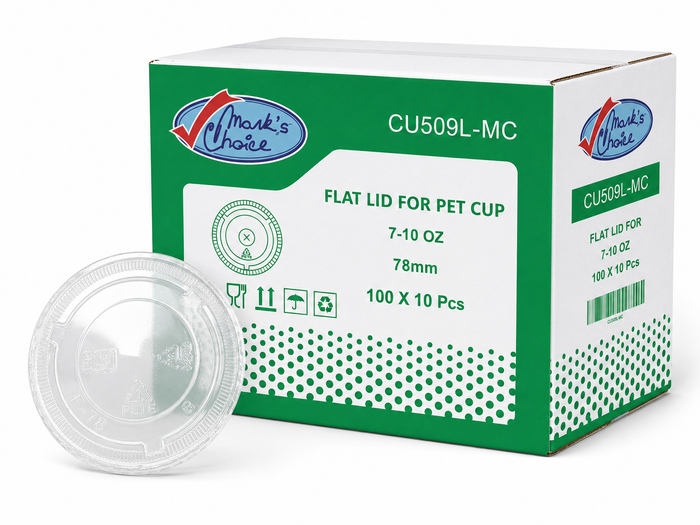 78mm PET Flat Lid for 9 and 10 oz PET Cups