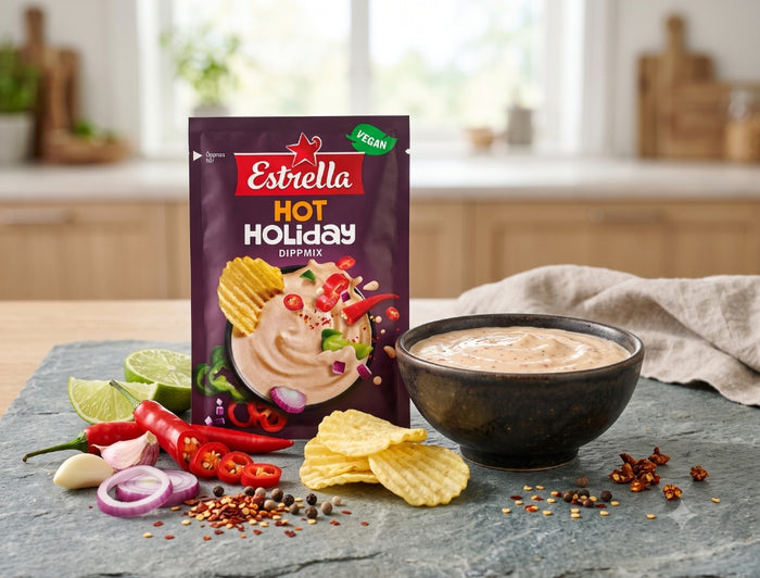 8 × Estrella Dippmix Hot Holiday 24g (0.85 oz) – Authentic Swedish Spicy Dip Mix
