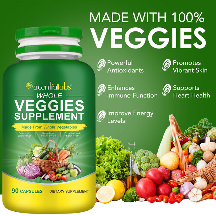 acentiallabs WHOLE VEGGIES and FRUIT SUPPLEMENT Bottled Capsules