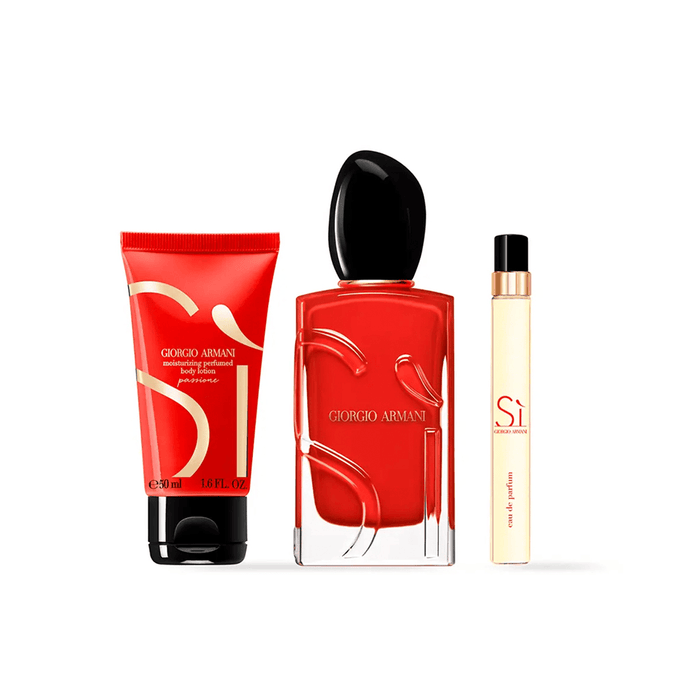 Armani Women's Perfume Armani Si Passione Eau de Parfum Women's Gift Set Spray (100ml) with 50ml Body Milk and 10ml EDP