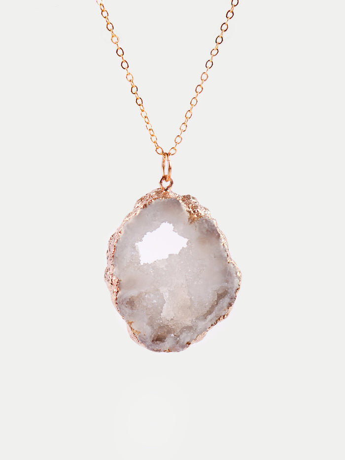 Aura Geode Pendant | Clear/ Gold-Image 4
