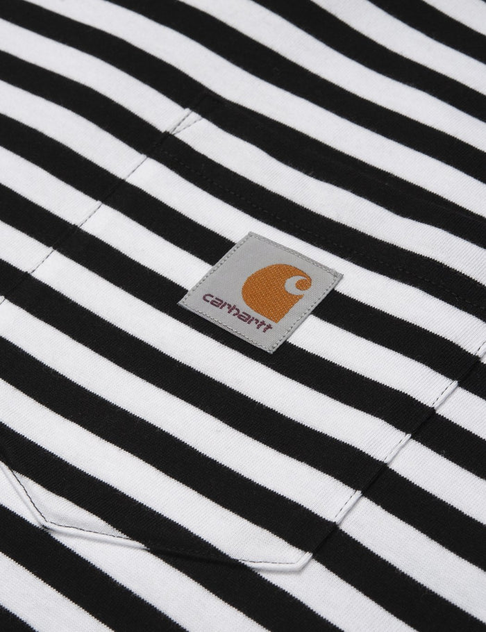 Carhartt-WIP Haldon Pocket T-Shirt - Haldon Stripe Black/White