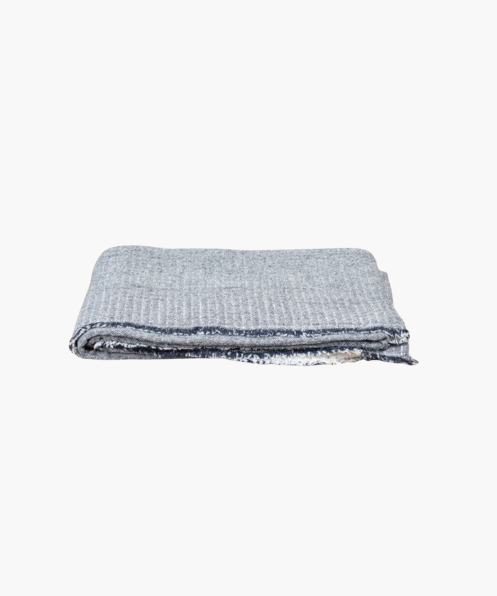 Folded light blue textured throw blanket displayed on a white background.”
| SW Home