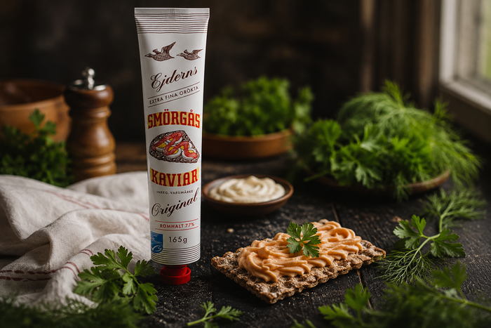 Ejderns Kaviar Orökt 5 × 165g (5 × 5.82 oz) – Authentic Swedish Unsmoked Creamed Cod Roe Spread