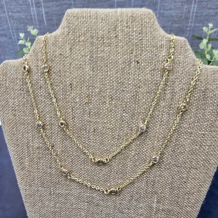 double rhinestone necklace Dlyan T Designs