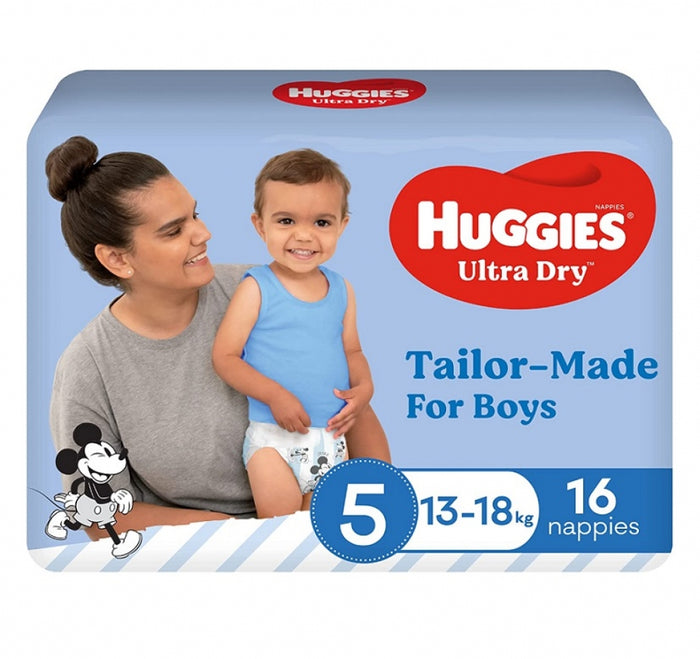 Huggies UltraDry Essentials Nappies Boys Size 5