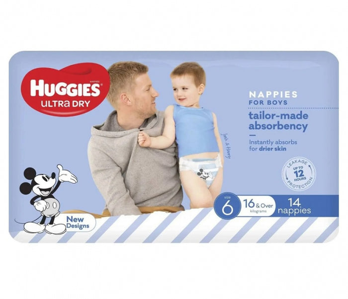 Huggies UltraDry Essentials Nappies Boys Size 6