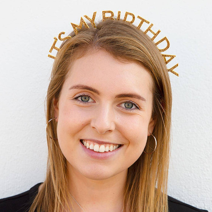 'It's My Birthday' Gold Metal Headband