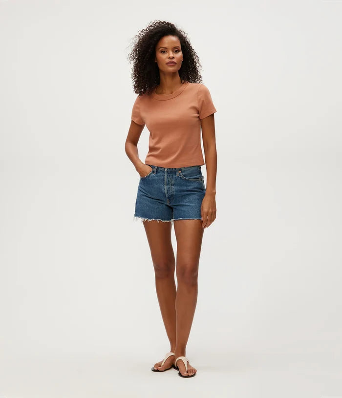 Michael Stars Mimi Crop Tee in Terra