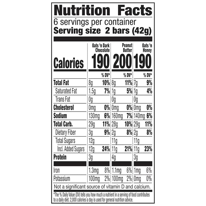Nature Valley Crunchy Granola Bars Variety Pack 6 Two-Bar Pouches - 12 Ct - 12 Pack Case