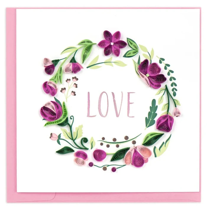 QUILLING CARD - LOVE Floral Wreath