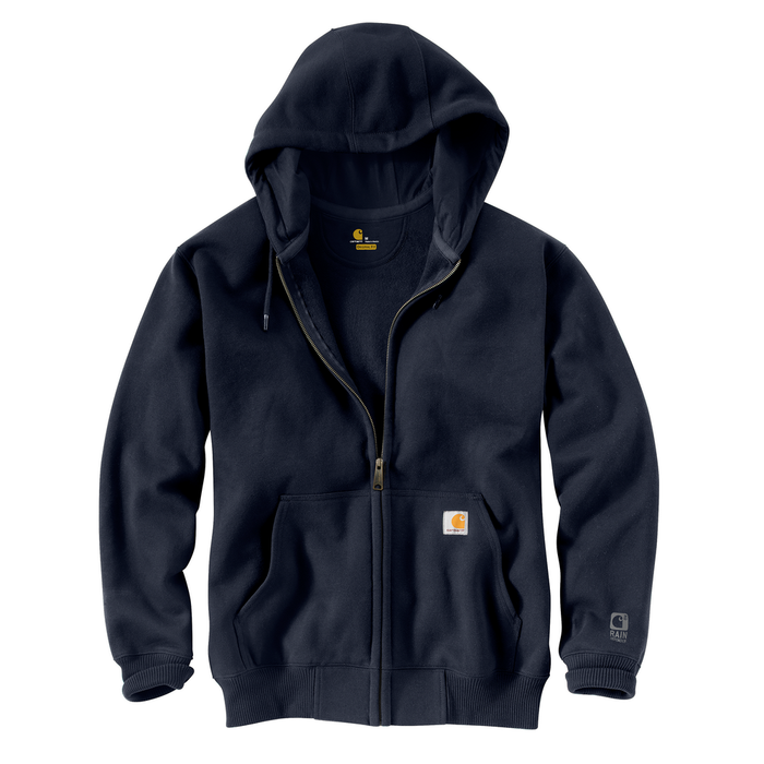 RAIN DEFENDER PAXTON HEAVYWEIGHT HOODED ZIP FRONT SWEATSHIRT - 472-New Navy | Carhartt 100614