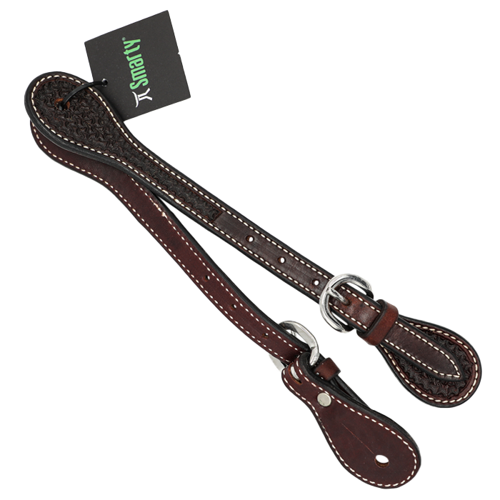 Wildfire Saddlery | Spur Straps 5/8" Rosewood Spider Stamp