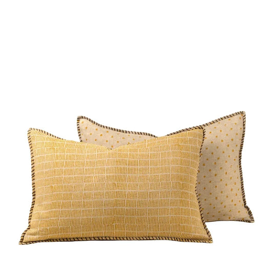 16x24 Dash & Dot Linen Pillow, Sunflower - Magnolia Lane co. Home + Garden + Gift