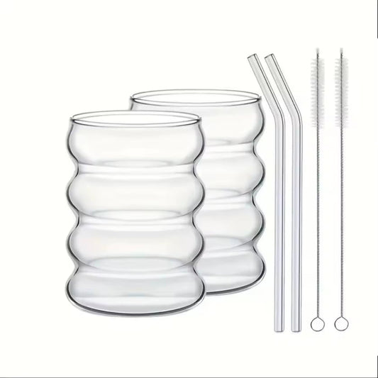 2 High Borosilicate Glass Coffee Cups