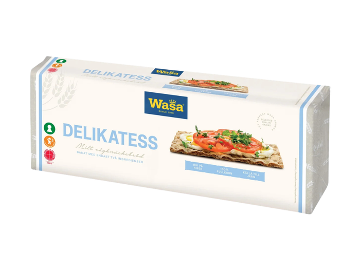 2 Packs of Wasa Delikatess Crispbread 540g (19.04 oz) – Authentic Swedish Light & Crispy Crispbread