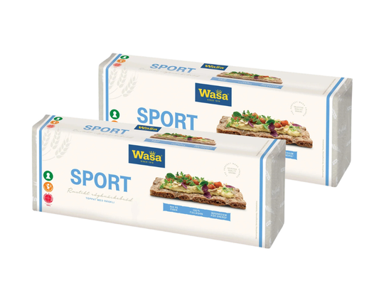 2 Packs of Wasa Sport Crispbread 550g (19.40 oz) – Authentic Swedish Whole Grain Rye Crispbread