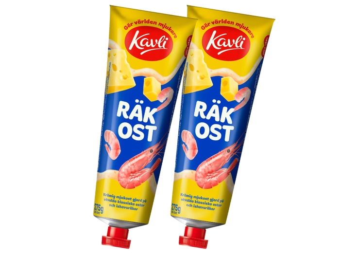 2 Tubes of Kavli Räkost Shrimp Cheese Spread 275g (9.7 oz) – Authentic Swedish Creamy Cheese Spread with Shrimp