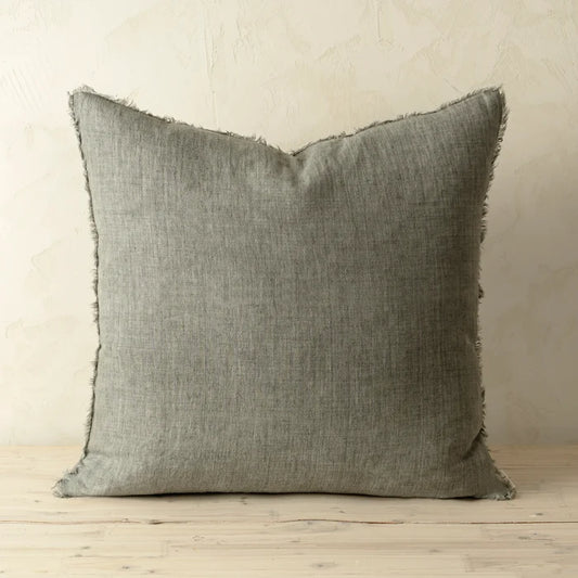 24x24 Lina Linen Pillow Warm Grey - Magnolia Lane co. Home + Garden + Gift