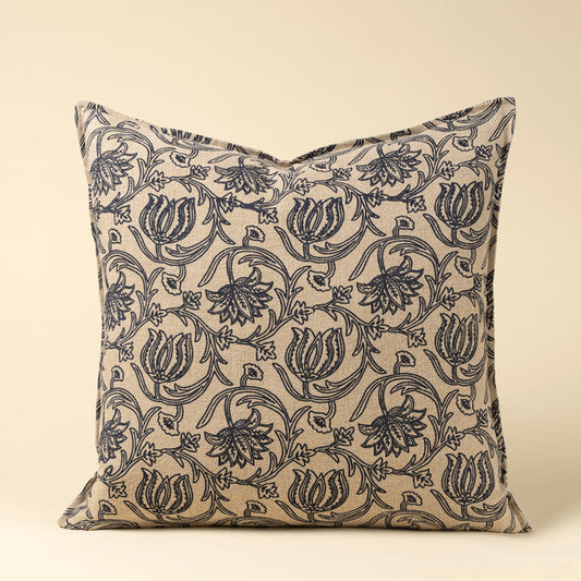 24x24 Lotus Linen Pillow, Blue - Magnolia Lane co. Home + Garden + Gift