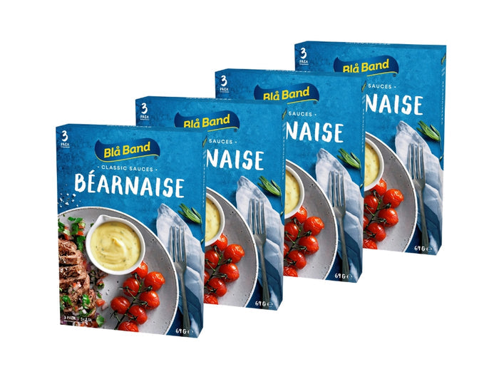 4 × Blå Band Béarnaise Sauce Mix 69g (2.43 oz) – Authentic Swedish Creamy Tarragon Sauce (Makes 2.4L / 81 fl oz Total)