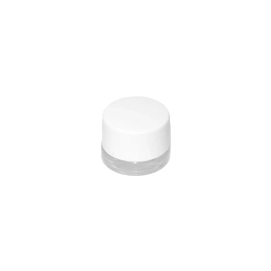 5 ML Round Glass Jar Child Resistant White Lid Per 50 Pcs
