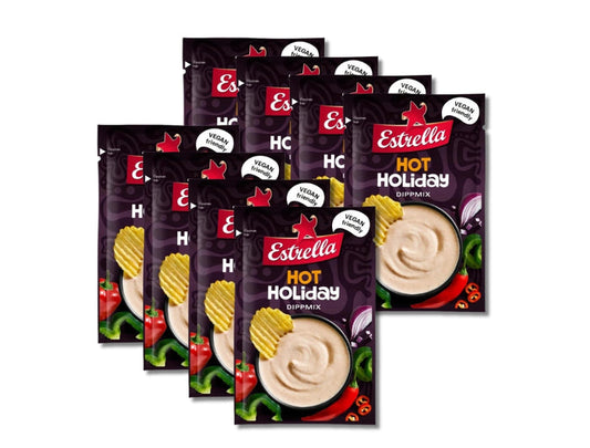 8 × Estrella Dippmix Hot Holiday 24g (0.85 oz) – Authentic Swedish Spicy Dip Mix
