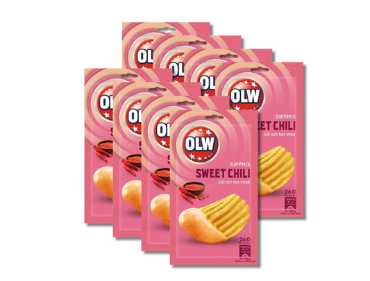 8 × OLW Dippmix Sweet Chili 24g (0.85 oz) – Authentic Swedish Sweet &amp; Spicy Dip Mix
