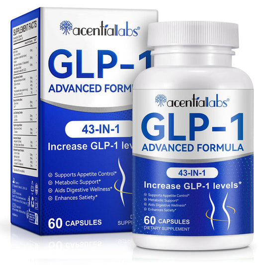 acentiallabs GLP-1 ADVANCED FORMULA 43-IN-1 Increase GLP-1 levels 60 CAPSULES Bottled Capsules