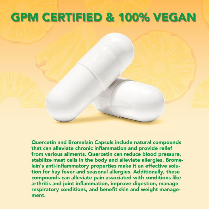 acentiallabs QUERCETIN with Bromelain,+ ZINC + VITAMIN C+ VITAMIN D3,120 VEGGIE CAPSULES Bottled Capsules