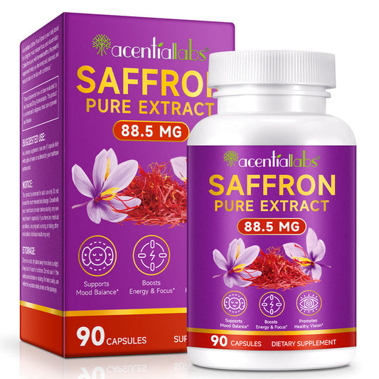 acentiallabs SAFFRON PURE EXTRACT, 88.5 MG, 90 CAPSULES，Bottled Capsules