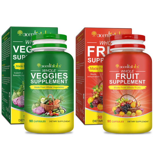 acentiallabs WHOLE VEGGIES and FRUIT SUPPLEMENT Bottled Capsules