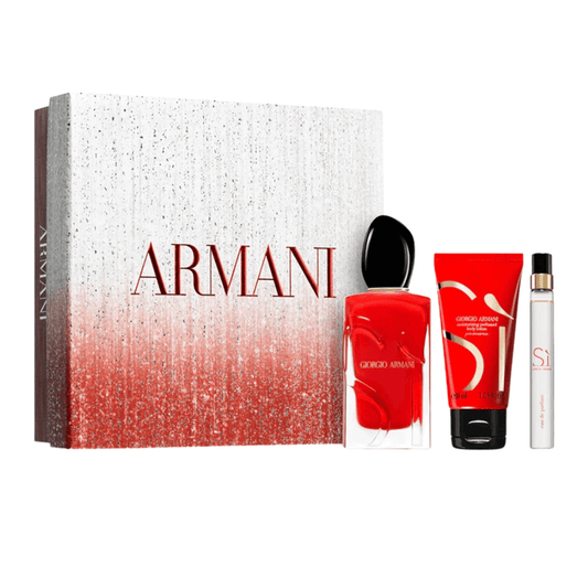 Armani Women's Perfume Armani Si Passione Eau de Parfum Women's Gift Set Spray (100ml) with 50ml Body Milk and 10ml EDP