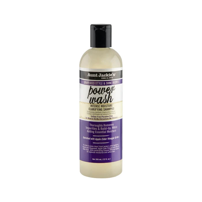 AUNT JACKIE'S Grapeseed Power Wash Intense Moisture Clarifying Shampoo (12oz)