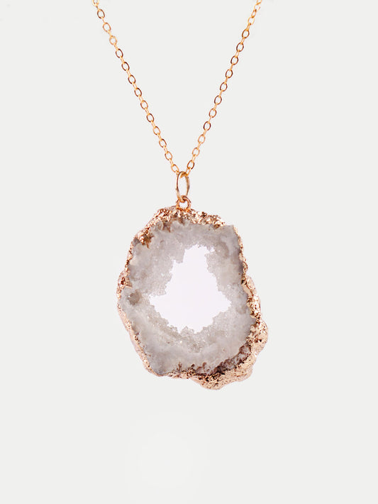 Aura Geode Pendant | Clear/ Gold-Image 1