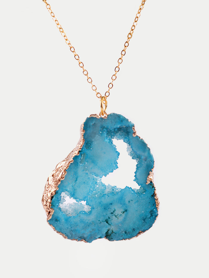 Aura Geode Pendant | Blue/Gold-Image 1