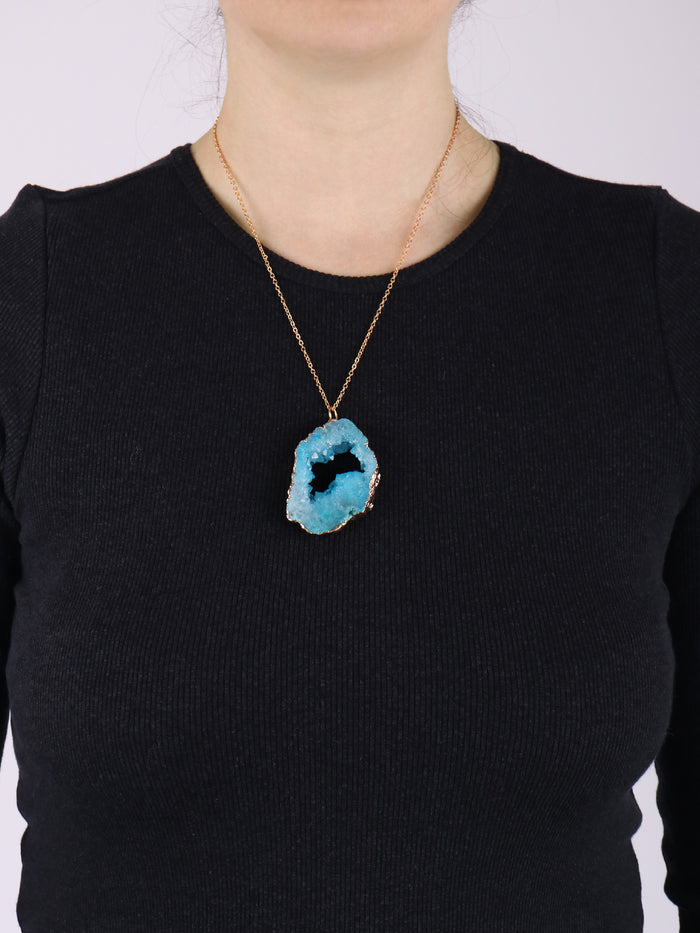 Aura Geode Pendant | Blue/Gold-Image 2