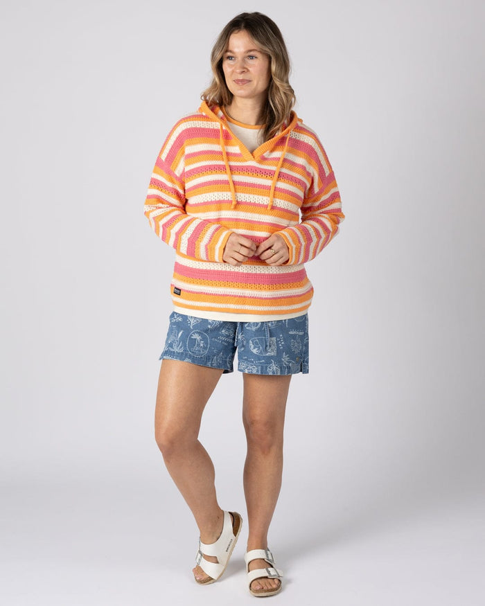 Aurelia Womens Hooded Jumper in Bright Pink