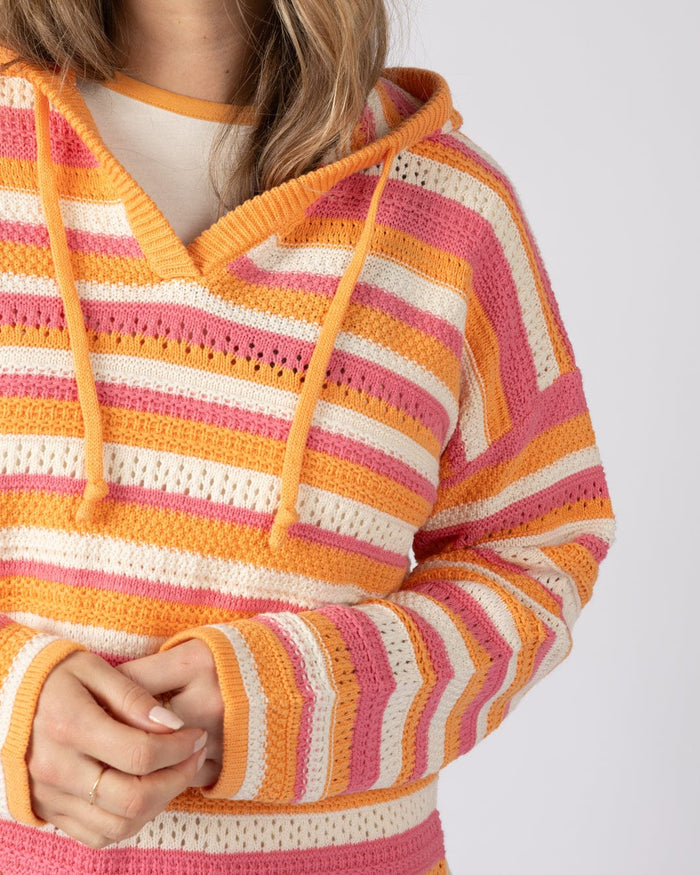 Aurelia Womens Hooded Jumper in Bright Pink