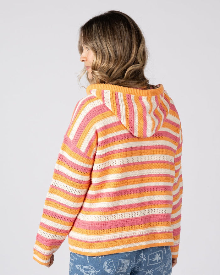 Aurelia Womens Hooded Jumper in Bright Pink