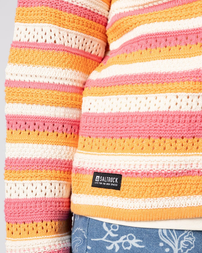 Aurelia Womens Hooded Jumper in Bright Pink