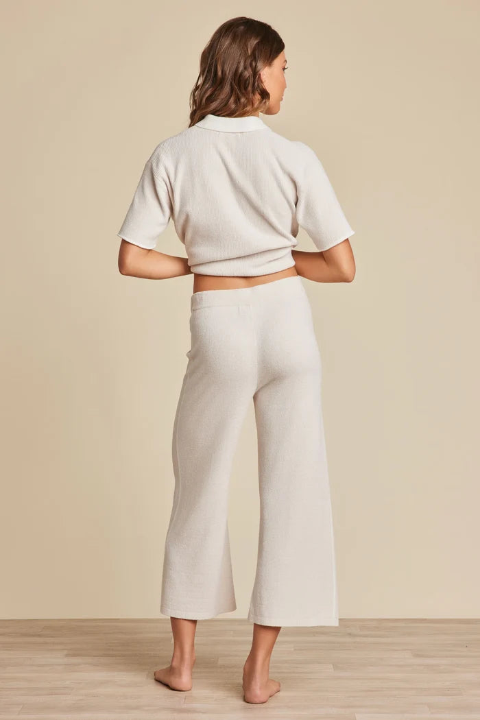 Barefoot Dreams Cozy Chic Ultra Lite Side Stripe Pant in Pearl