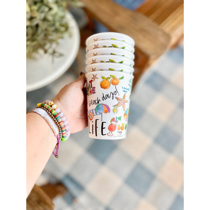 Beach Life Reusable Cups, drinkware
