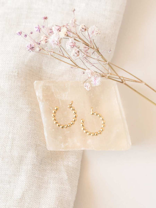 wellthy® 14k Yellow Gold Beaded Hoop Earring Jackets
