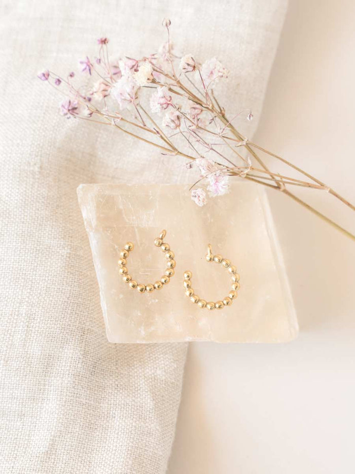 wellthy® Gold Vermeil Beaded Hoop Earring Jackets