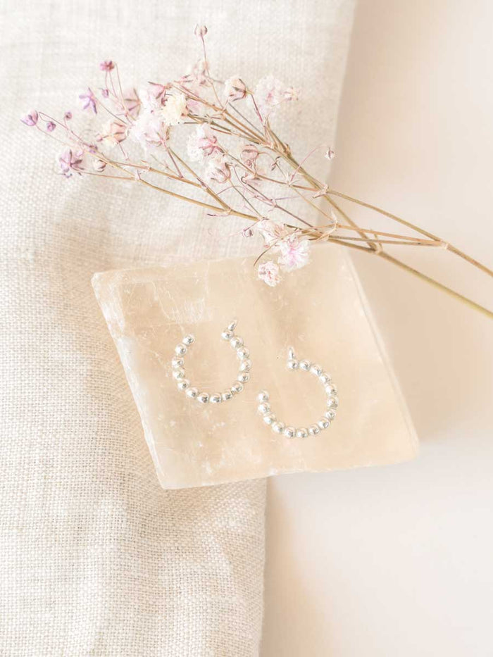 wellthy® Sterling Silver Beaded Hoop Earring Jackets