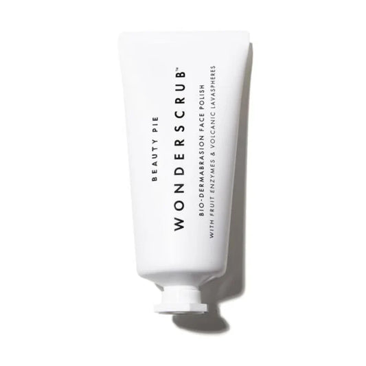 Beauty Pie Wonderscrub Bio-Dermabrasion Face Polish in a 60ml jar, showcasing the skincare product with textured exfoliating formula.