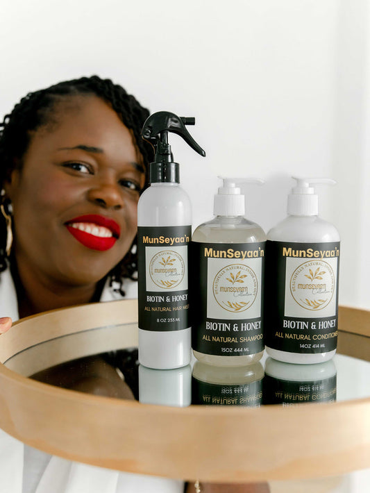 Biotin and Honey Shampoo, Conditioner & Mist: Bundle MunSeyaa'n Collective
