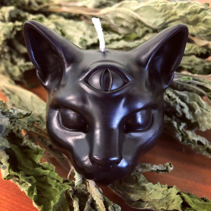 Black Cat Third Eye Shaped Candle